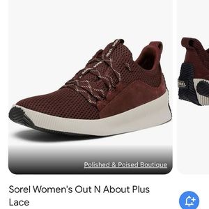 Sorel Women’s Out and About waterproof sneaker- Burgandy